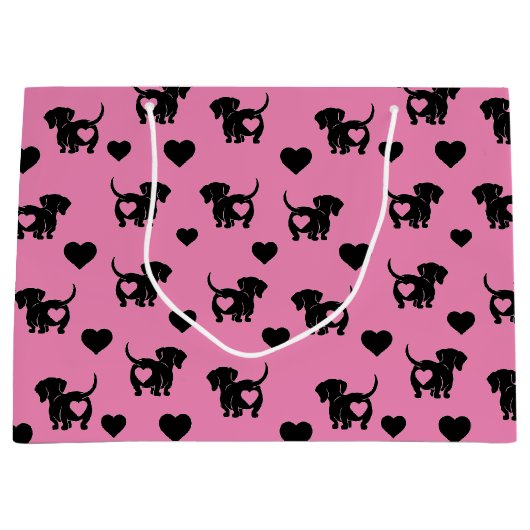 Dachshund Love Gift Bag Groot Cadeauzakje (Voorkant)