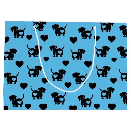 Dachshund Love Gift Bag Groot Cadeauzakje (Achterkant)