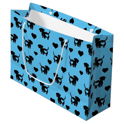 Dachshund Love Gift Bag Groot Cadeauzakje (Voorkant Gekanteld)