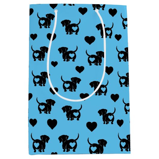 Dachshund Love Gift Bag Medium Cadeauzakje (Voorkant)