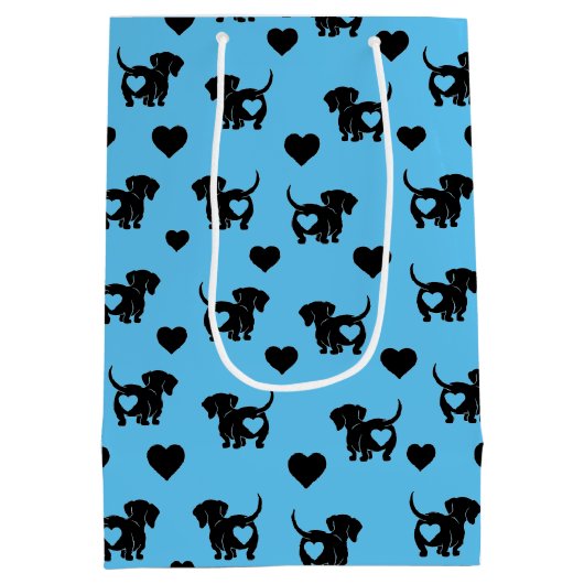 Dachshund Love Gift Bag Medium Cadeauzakje (Achterkant)