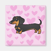 Dachshund Love (gladde jas) Magneet (Voorkant)
