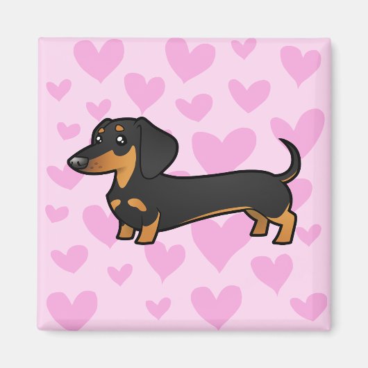 Dachshund Love (gladde jas) Magneet (Voorkant)