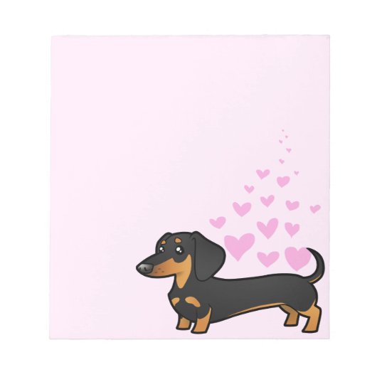 Dachshund Love (gladde jas) Notitieblok (Voorkant)