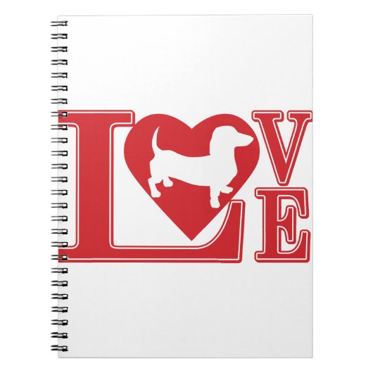 Dachshund Love Heart Notitieboek (Voorkant)