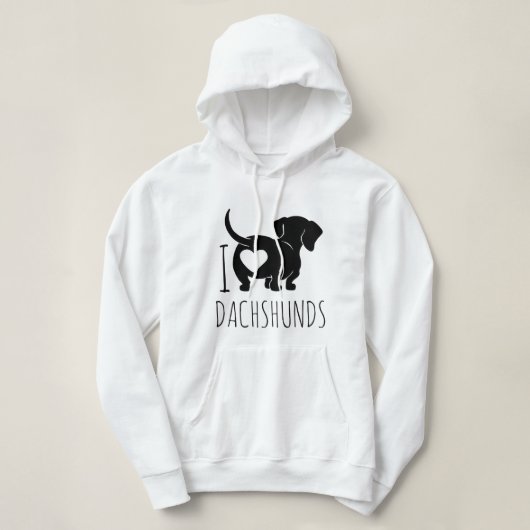 Dachshund Love Hooded Sweatshirt (Design voorkant)