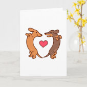 Dachshund Love Kaart (Gele Bloem)