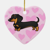 Dachshund Love Keramisch Ornament (Achterkant)