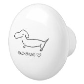 Dachshund Love Keramische Knop (Rechts)