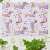 Dachshund Love Kitchen Dish Towel Theedoek (Gevouwen)