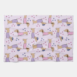 Dachshund Love Kitchen Dish Towel Theedoek