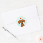 Dachshund Love | Kute Wiener Dog met hart Ronde Sticker (Envelop)
