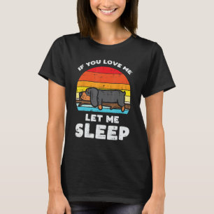 Dachshund Love Laat me slapen met Retro Animal Pet T-shirt