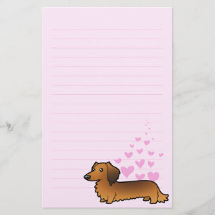 Dachshund Love (longhair) Briefpapier