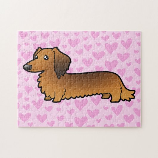 Dachshund Love (longhair) Legpuzzel (Horizontaal)