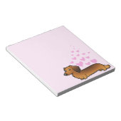 Dachshund Love (longhair) Notitieblok (Schuin)