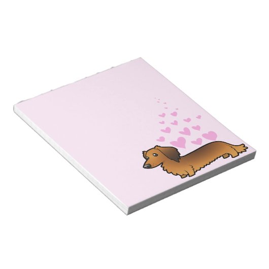 Dachshund Love (longhair) Notitieblok (Schuin)