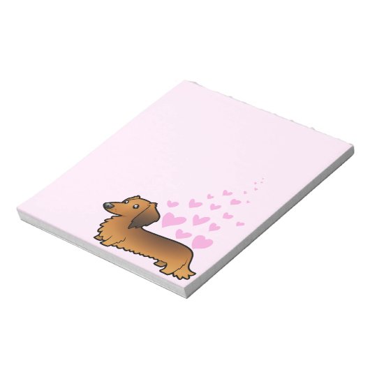 Dachshund Love (longhair) Notitieblok (Linkerzijde)