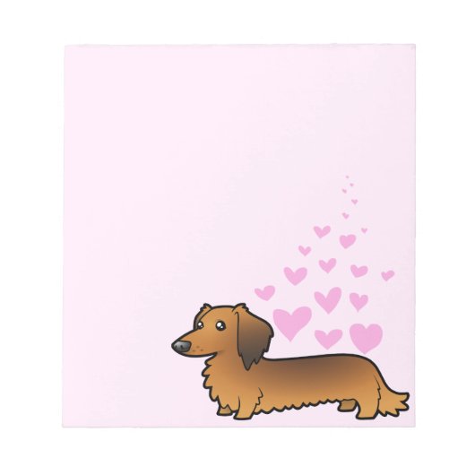 Dachshund Love (longhair) Notitieblok (Voorkant)