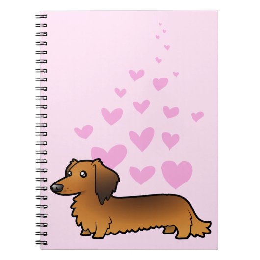 Dachshund Love (longhair) Notitieboek (Voorkant)