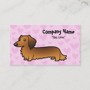 Dachshund Love (longhair) Visitekaartje