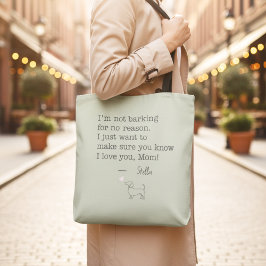 Dachshund Love Message Personalized Sage Green Tote Bag