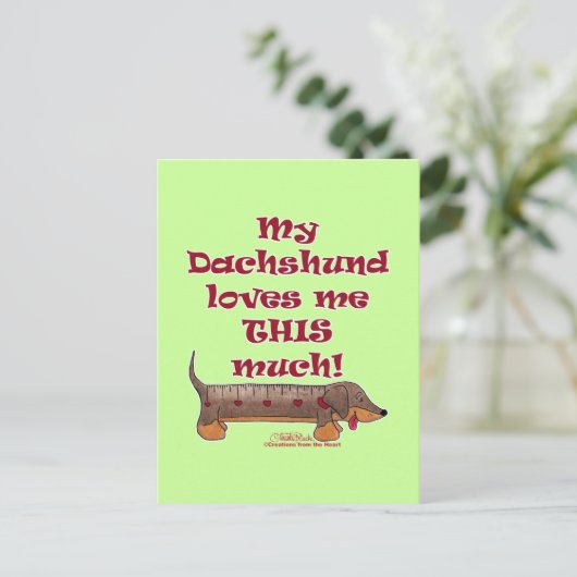Dachshund Love Meter Briefkaart (Staand voorkant)
