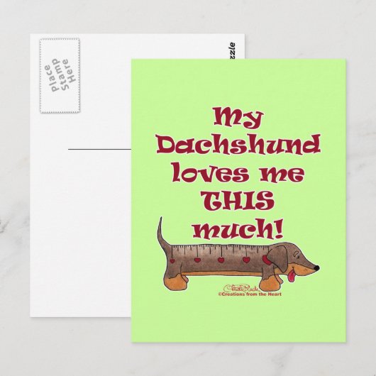 Dachshund Love Meter Briefkaart (Voorkant / Achterkant)