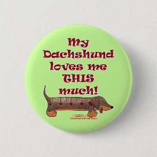 Dachshund Love Meter Ronde Button 5,7 Cm