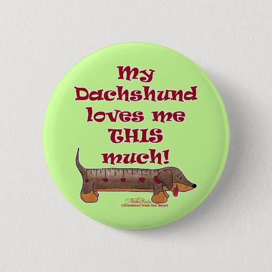Dachshund Love Meter Ronde Button 5,7 Cm (Voorkant)