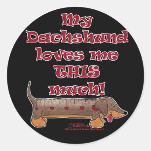Dachshund Love Meter Ronde Sticker