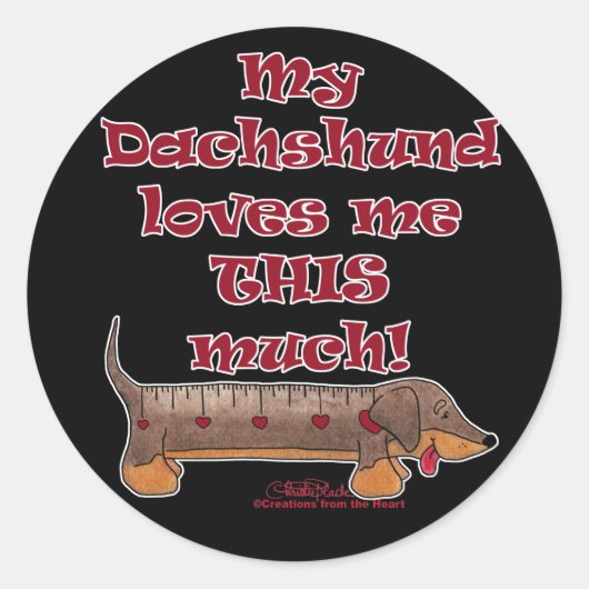 Dachshund Love Meter Ronde Sticker (Voorkant)