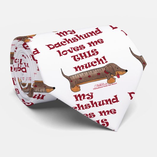 Dachshund Love Meter Stropdas (Opgerold)