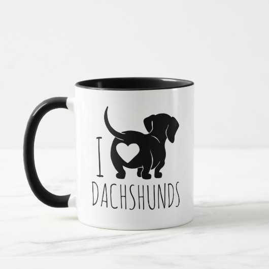 Dachshund Love Mok (Links)