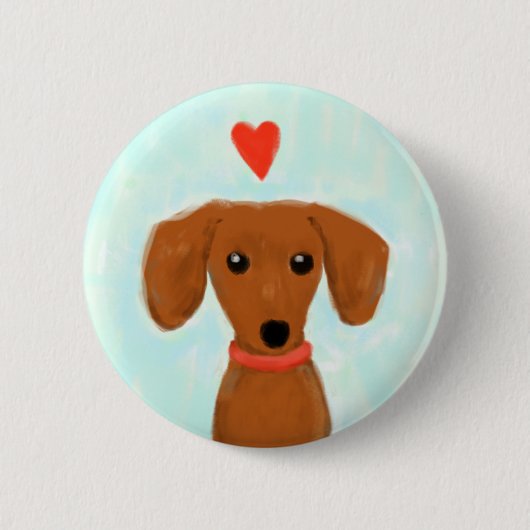 Dachshund Love Ronde Button 5,7 Cm (Voorkant)
