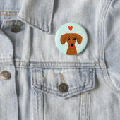 Dachshund Love Ronde Button 5,7 Cm (In situ)