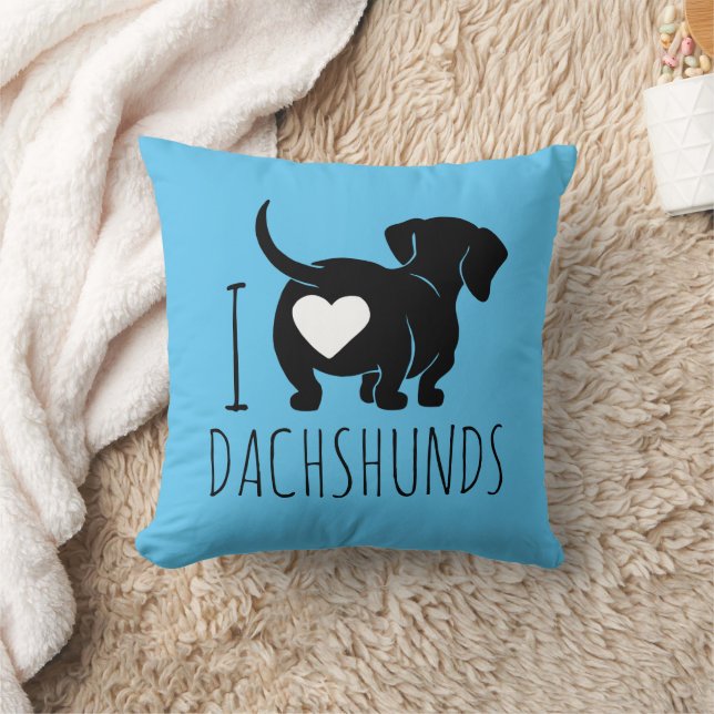 Dachshund Love Sierkussen (Deken)