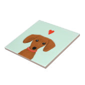Dachshund Love Tegeltje (Zijkant)