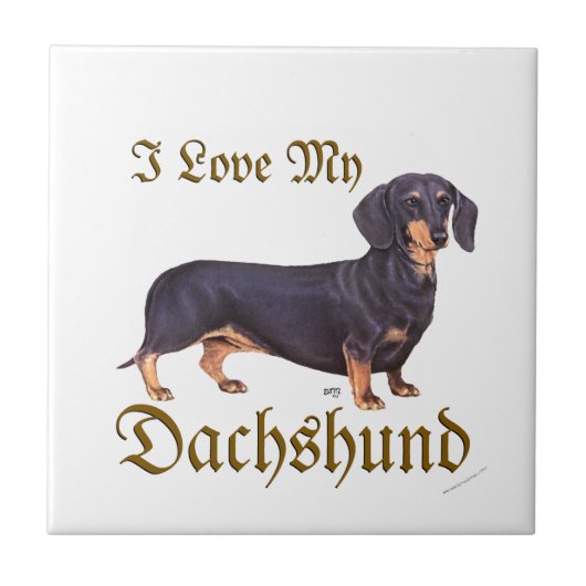 Dachshund Love Tegeltje (Voorkant)