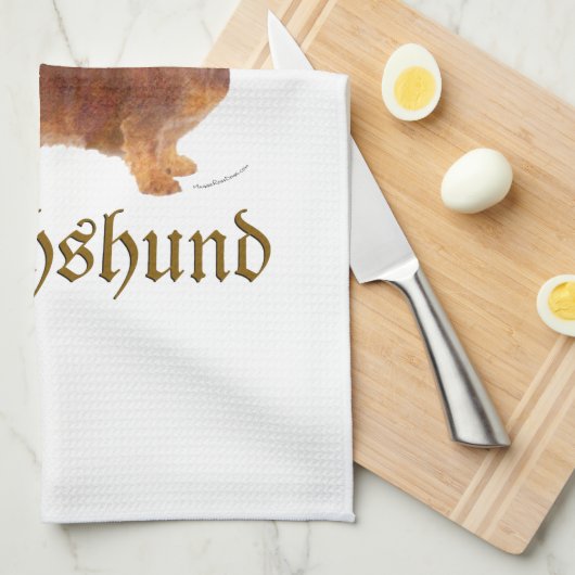 Dachshund Love Theedoek (Quarter Fold)