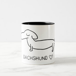Dachshund Love Tweekleurige Koffiemok