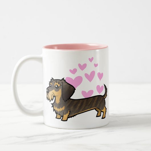 Dachshund Love Tweekleurige Koffiemok (Links)