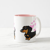 Dachshund Love Tweekleurige Koffiemok (Voorkant rechts)