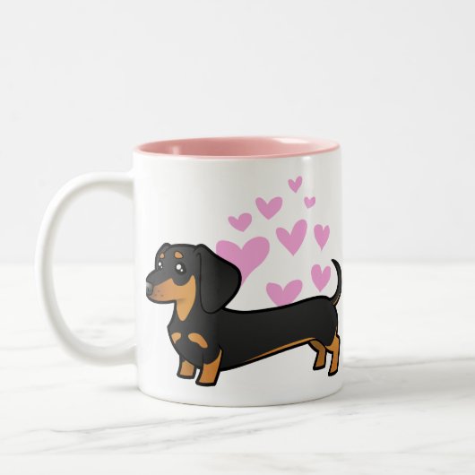 Dachshund Love Tweekleurige Koffiemok (Links)