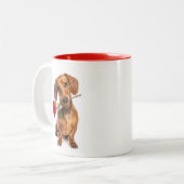 Dachshund Love Tweekleurige Koffiemok (Voorkant links)