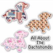 Dachshund Love Vinyl Sticker (Voorkant)