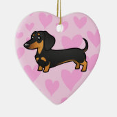 Dachshund Love (voeg je eigen bericht toe) Keramisch Ornament (Rechts)
