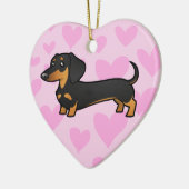 Dachshund Love (voeg je eigen bericht toe) Keramisch Ornament (Links)
