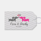 Dachshund Love Wedding Gift Label personaliseren Cadeaulabel (Voorkant (Horizontaal))