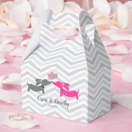 Dachshund Love Wedding Personalized Favor Boxes Bedankdoosjes